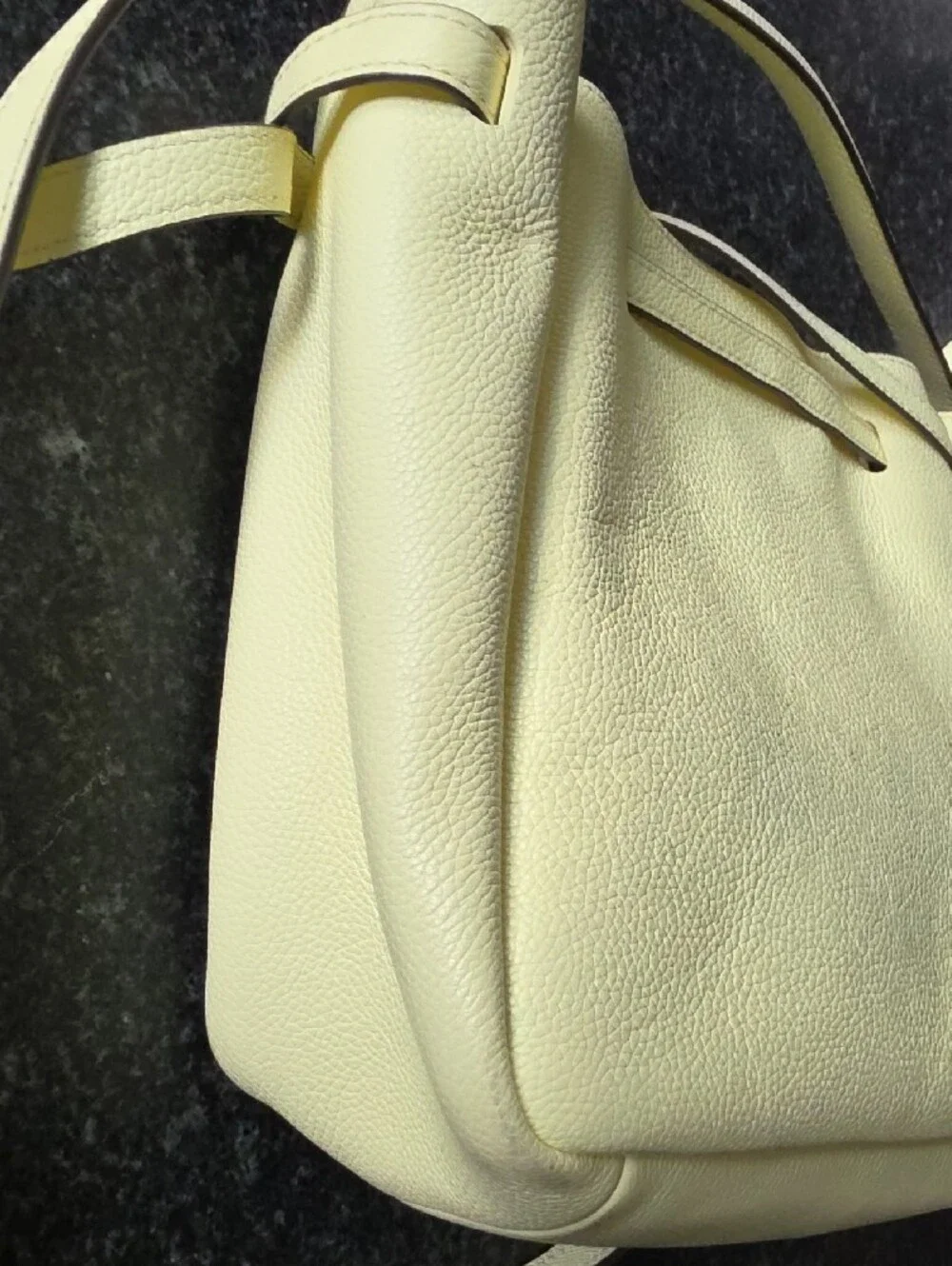 Tory Burch Yellow Pebbled Leather Shoulder/Crossbody Bag